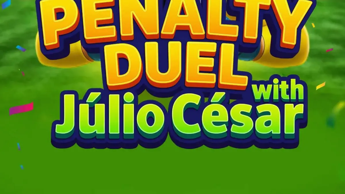 Penalty Duel with Júlio César slot game interface featuring the goalkeeper